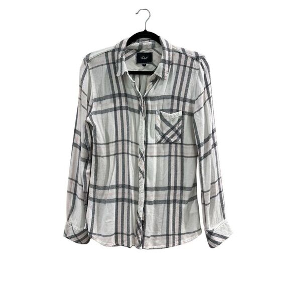 Rails Tops - Rails Women's Plaid Button-Up Shirt Multicolor Long Sleeve Size M